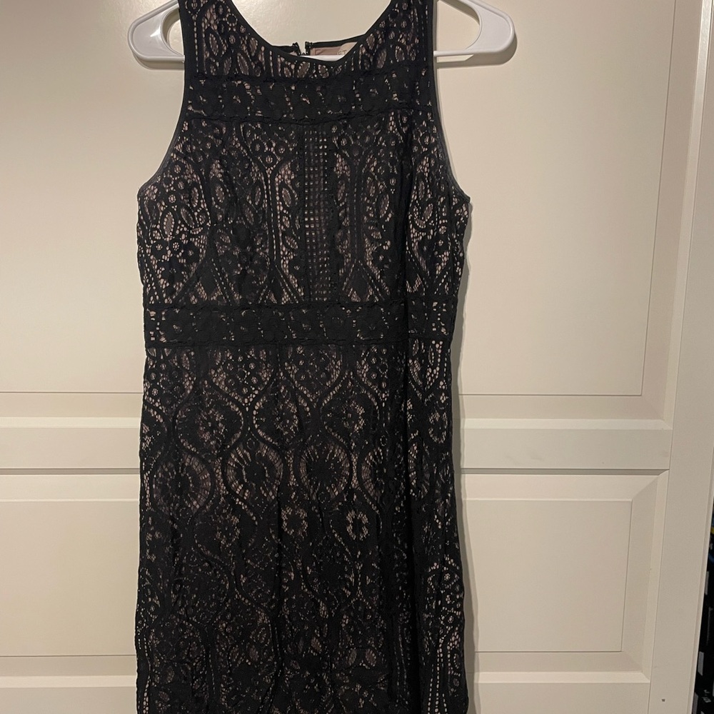 NWT Loft Black Lace Midi Dress